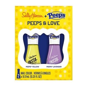 Sally Hansen Insta Dri Nail Polish Duo 2 Pack: PEEPS & LOVE (YELLOW & PURPLE)